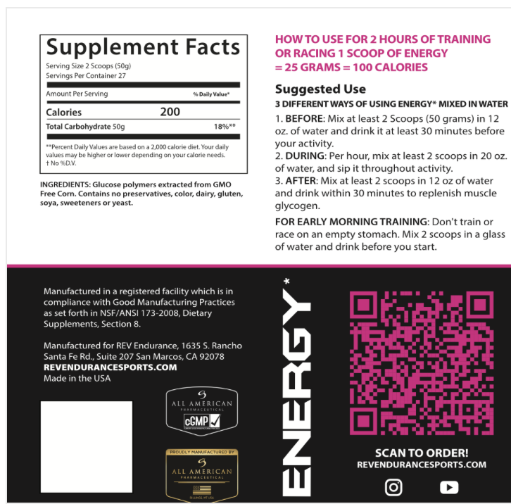 REV Energy Carbohydrate Fuel